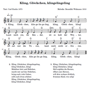 Kling Glöckchen klingelingeling | Melodica Noten Lieder