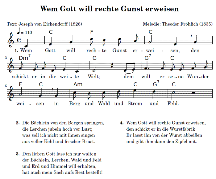 Wem Gott Will Rechte Gunst Erweisen Text www.melodica.keyboardweb.de